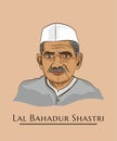 Lal Bahadur Shastri Prime Minister of India vector illustration
