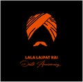 Lala Lajpat Rai`s freedom fighter of India death anniversary greetings. Lala Lajpat Rai face icon