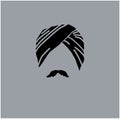 Lala Lajpat Rai vector Face icon. Lala Lajpat Rai black white face graphic