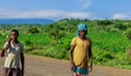 Poor Ethiopian Children smiling on the rural road