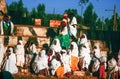 people watch the morning ceremony in Lalibela where the priest presents the holy Ark of the Covenant at a yearly orhodox