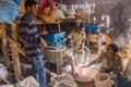 LALIBELA, ETHIOPIA - MARCH 29, 2019: Interior of a flour mill in Lalibela village, Ethiop