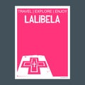 Lalibela, Ethiopia monument landmark brochure Flat style and typography vector
