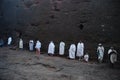 Lalibela, Wollo, Ethiopia, circa February 2007: Pilgrims attending religious service
