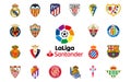 Laliga santander of Spain 2022-23. Barcelona, Real Madrid, Atletico, Valencia, Athletic, Cadiz, Royalty Free Stock Photo