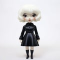 Lalli Lalli Black Dress Doll - Unique Vinyl Toy By Mami Production