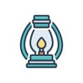 Color illustration icon for Laltain, burn, light, fire and lamp