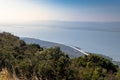 Lam Takong Reservoir Views, reservoir with black plastic liner, Nakhon Ratchasima, Thailand.Beautiful view of the reservoir with