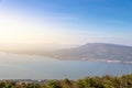 Lam Takong Reservoir Views, reservoir with black plastic liner, Nakhon Ratchasima, Thailand.Beautiful view of the reservoir with