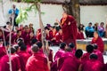 Lama debating Buddhist scriptures
