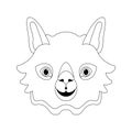 lama face head vector illustration line Royalty Free Stock Photo