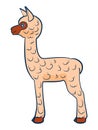 Lama. Figure stylized cartoon style. Isolated background. Royalty Free Stock Photo