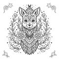 Lama mandala. Animal Vector illustration