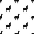 Lama, a South American pack animal. A lame, a cloven-hoofed mammal single icon in black style vector symbol stock