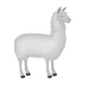 Lama, a South American pack animal. A lame, a cloven-hoofed mammal single icon in monochrome style vector symbol stock