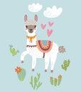 Lama vector background Royalty Free Stock Photo