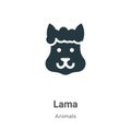 Lama vector icon on white background. Flat vector lama icon symbol sign from modern animals collection for mobile concept and web Royalty Free Stock Photo