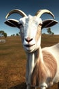 LaMancha Goat Animal. AI Generated. Royalty Free Stock Photo