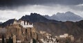 Lamayuru monastery in Ladakh, India. The second most ancient monastery in Ladakh region with storm clouds and overcast sky