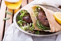 Lamb burgers in a pita