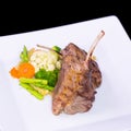 Lamb chop meal with potato and carrot Royalty Free Stock Photo