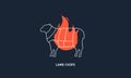 Lamb Chops. Barbecue, Butchery logo.