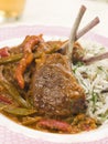 Lamb Cutlet Jalfrezi with Fragrant Pilau Royalty Free Stock Photo