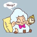 Lamb dream insomnia cartoon illustration