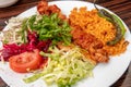 Lamb Kebob with Plate of Vegetables