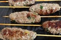 Lamb Kofta on a grill plate Royalty Free Stock Photo