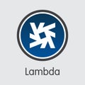 LAMB - Lambda. The Icon of Money or Market Emblem. Royalty Free Stock Photo