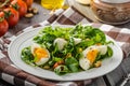 Lamb lettuce salad with eggs Royalty Free Stock Photo