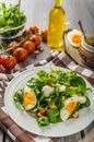 Lamb lettuce salad with eggs Royalty Free Stock Photo
