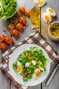 Lamb lettuce salad with eggs Royalty Free Stock Photo