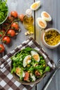 Lamb lettuce salad with eggs Royalty Free Stock Photo