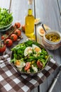 Lamb lettuce salad with eggs Royalty Free Stock Photo
