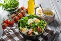 Lamb lettuce salad with eggs Royalty Free Stock Photo
