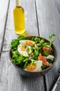 Lamb lettuce salad with eggs Royalty Free Stock Photo