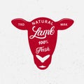 Lamb logo, label, print, poster for butcher shop, farmer