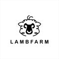 Lamb logo simple sheep head vector farm cattle