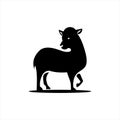 Lamb logo simple sheep silhouette vector farm cattle Royalty Free Stock Photo