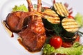 Lamb meat with garnish Royalty Free Stock Photo