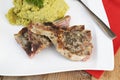 Lamb meat with garnish Royalty Free Stock Photo