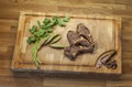 Lamb meet chop on the cutting board