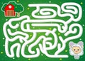 The lamb must find the way to the barn. Game for kids