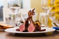 Lamb rack on a plate Royalty Free Stock Photo