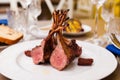 Lamb rack on a plate Royalty Free Stock Photo