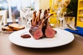 Lamb rack on a plate Royalty Free Stock Photo