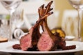 Lamb rack on a plate Royalty Free Stock Photo