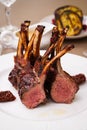 Lamb rack on a plate Royalty Free Stock Photo